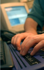 Photo of braille keyboard